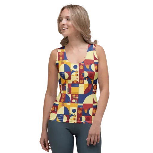 Lantern Geometry on a Women's Tank Top