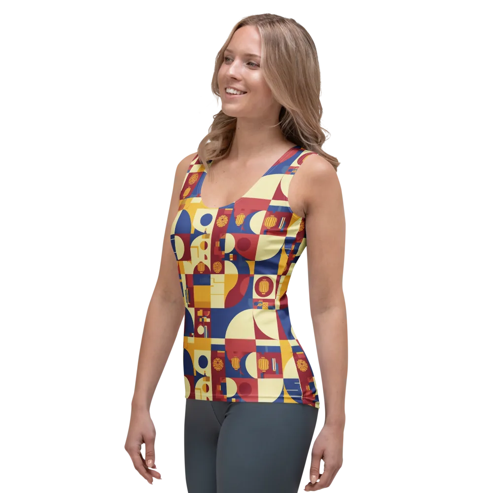 Lantern Geometry on Women's Tank Top — Left Front
