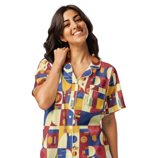 Lantern Geometry on a Women's Short Sleeve Pajama Top