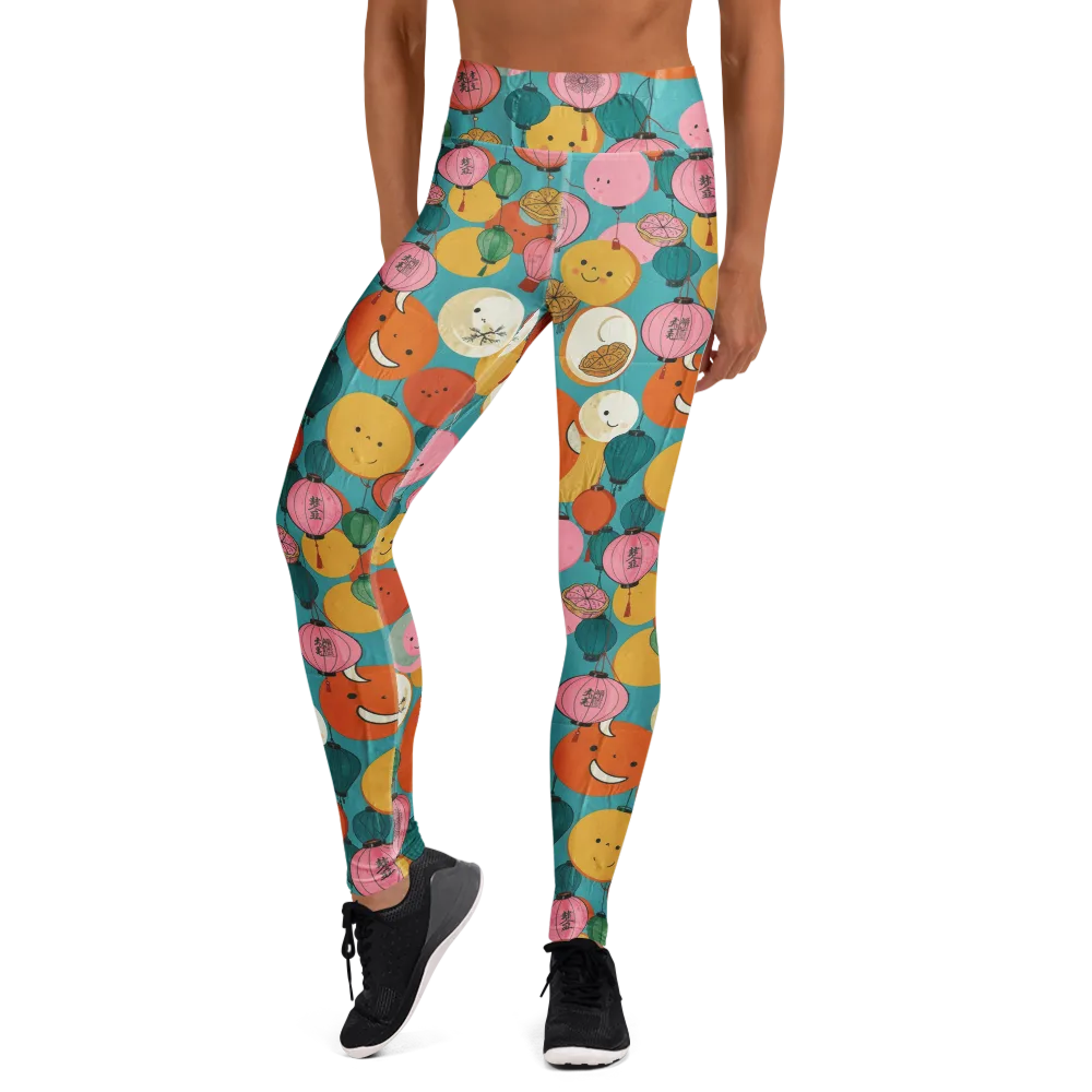 Lantern Moon Festival on Yoga Leggings — Front
