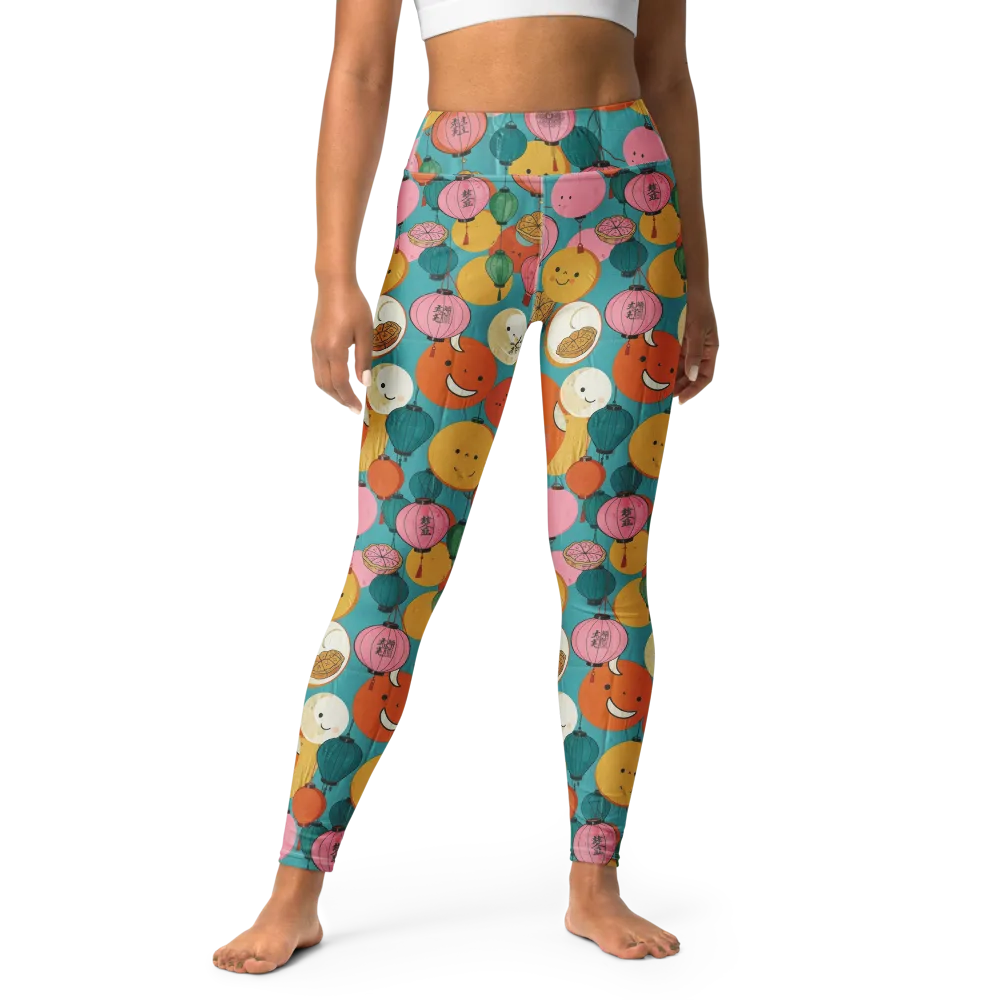 Lantern Moon Festival on Yoga Leggings — Front