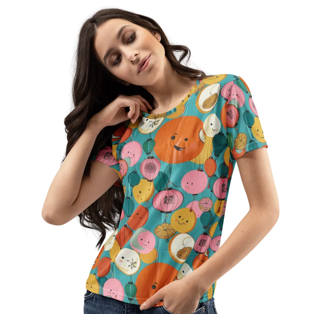 Lantern Moon Festival on Women's Crew Neck T-Shirt — Left Front
