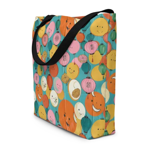 Lantern Moon Festival on a Large Tote Bag W/ Pocket