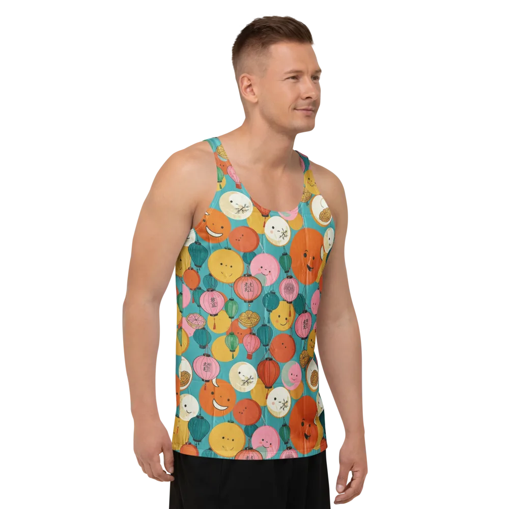 Lantern Moon Festival on Men's Tank Top — Right Front