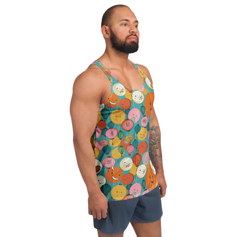 Lantern Moon Festival on Men's Tank Top — Right Front