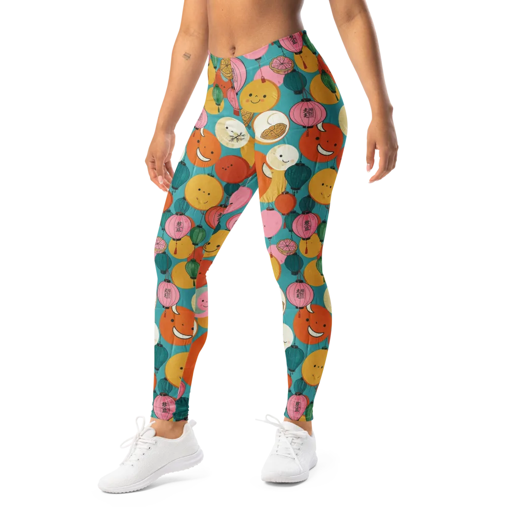 Lantern Moon Festival on Leggings — Left Front