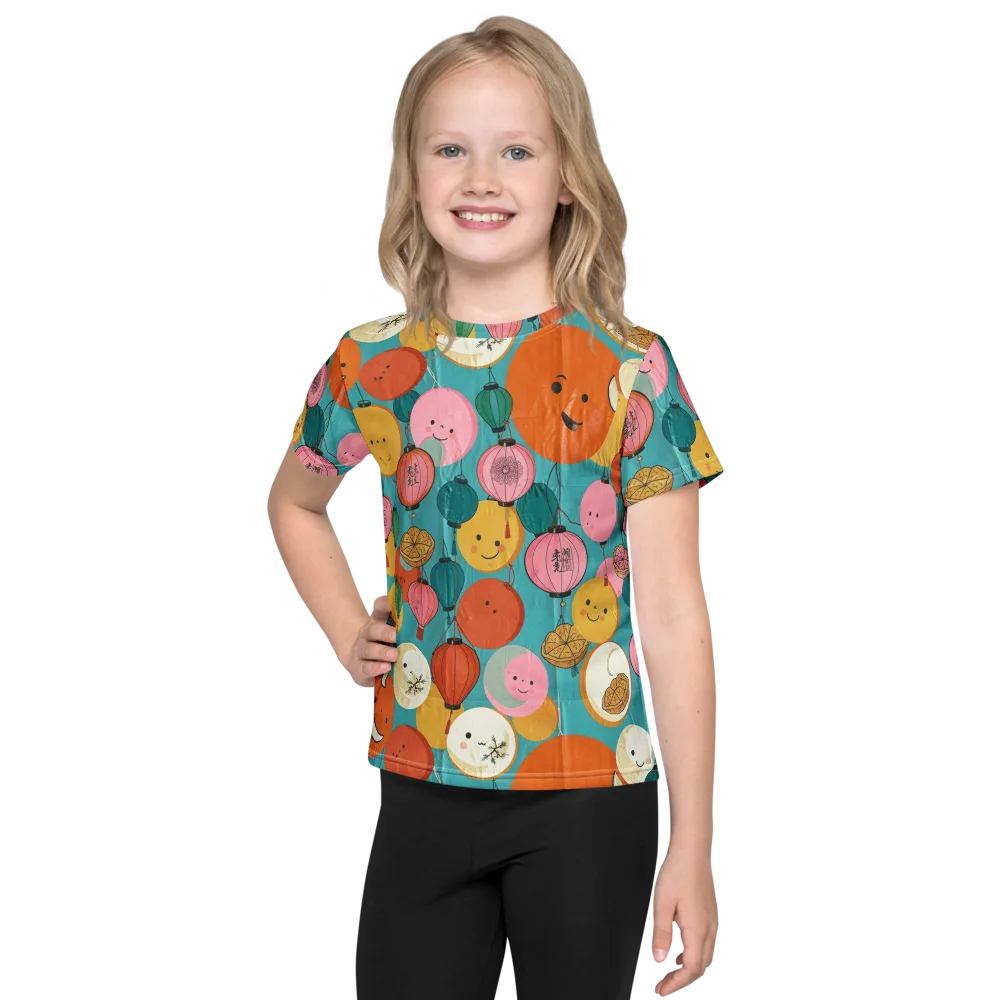 Lantern Moon Festival on Kids Crew Neck T-Shirt — Front