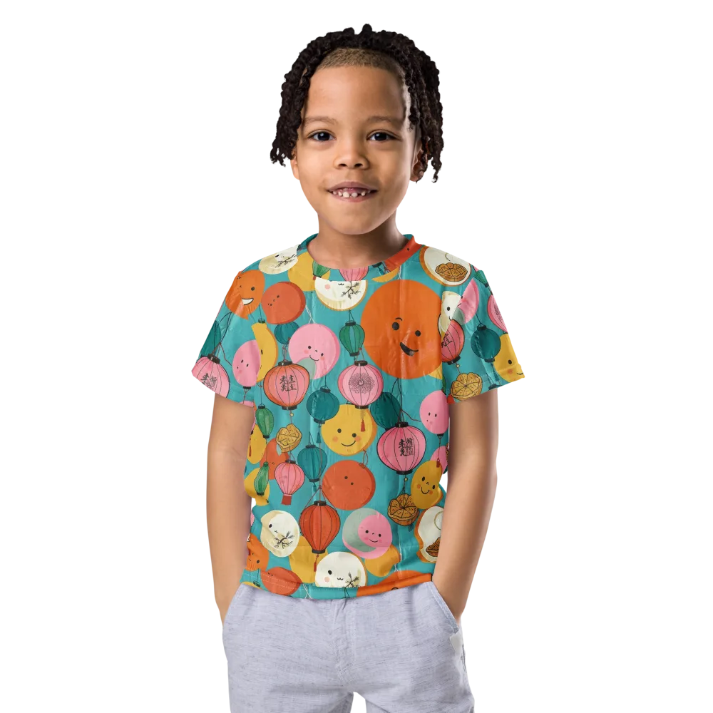 Lantern Moon Festival on Kids Crew Neck T-Shirt — Front
