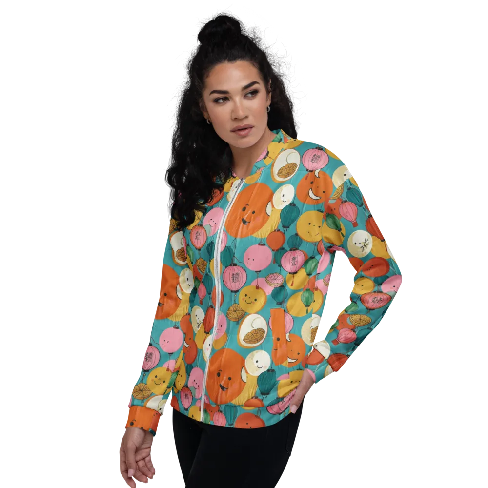Lantern Moon Festival on Bomber Jacket — Left