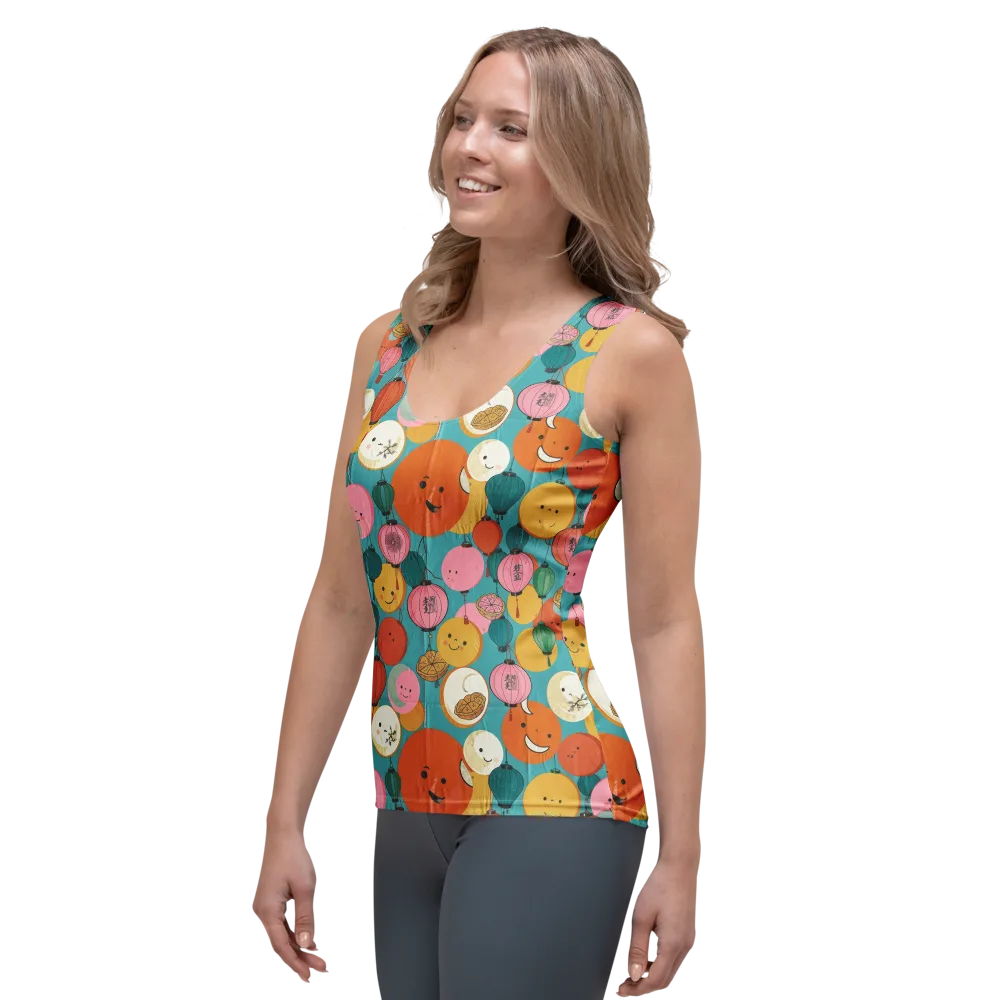 Lantern Moon Festival on Women's Tank Top — Left Front