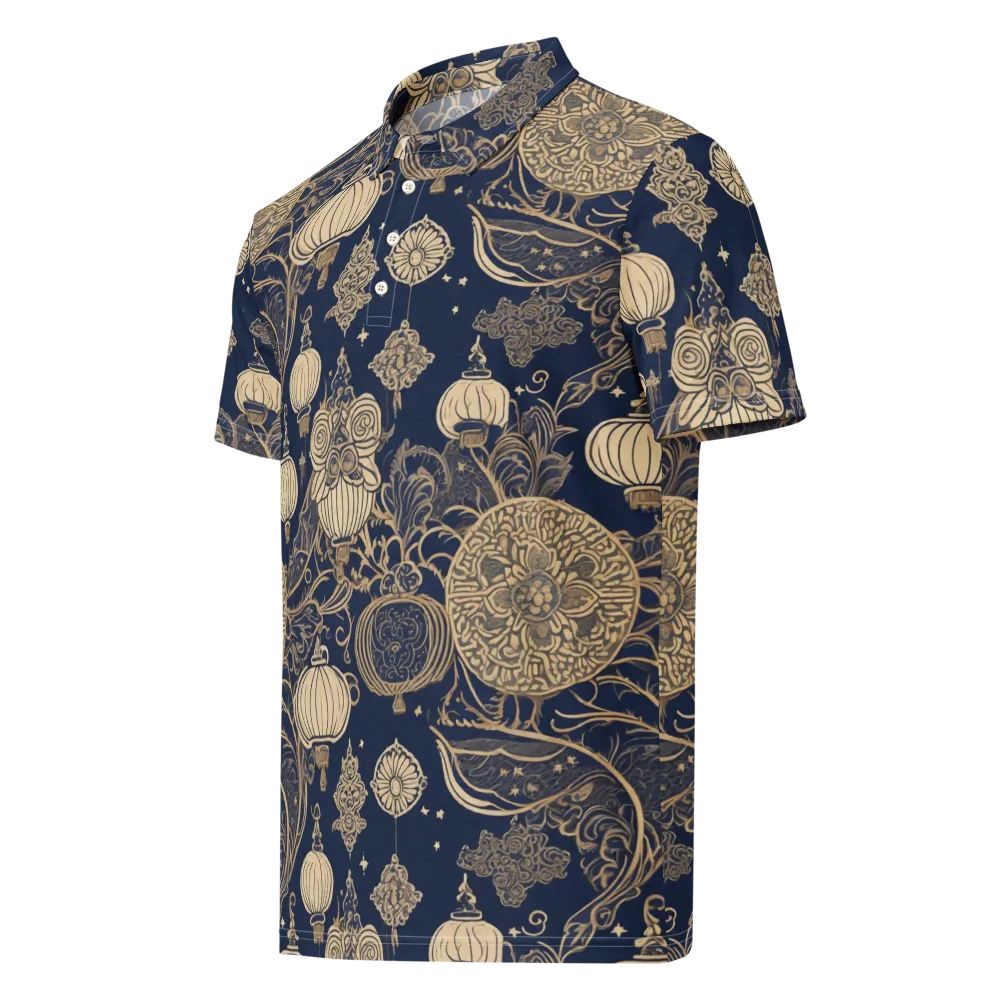 Midnight Lanterns on Men's Slim Fit Polo Shirt — Left Front