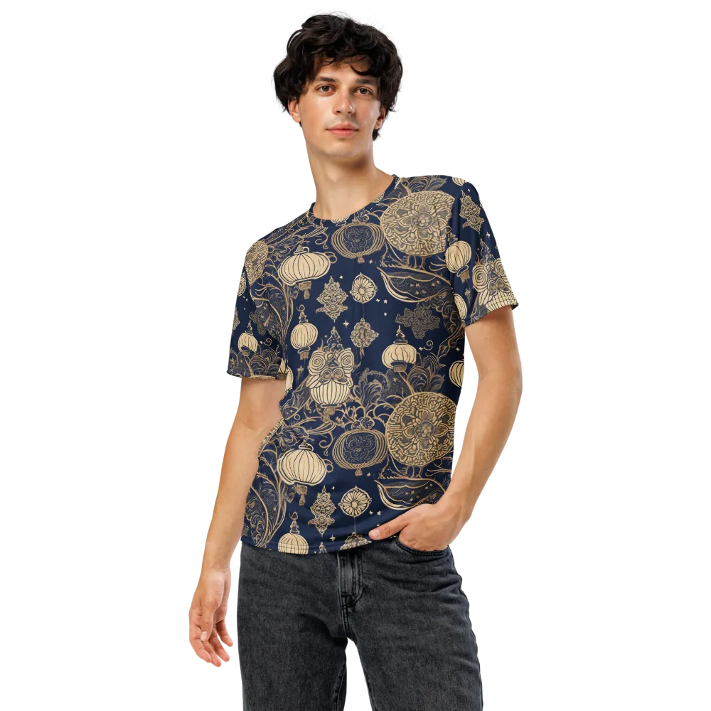 Midnight Lanterns on Men's Crew Neck T-Shirt — Front