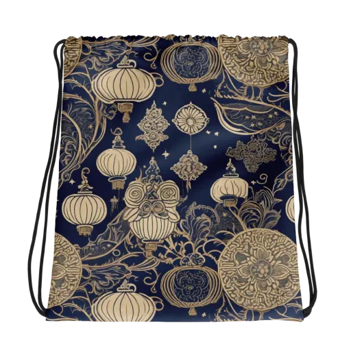 Midnight Lanterns on a Drawstring Bag