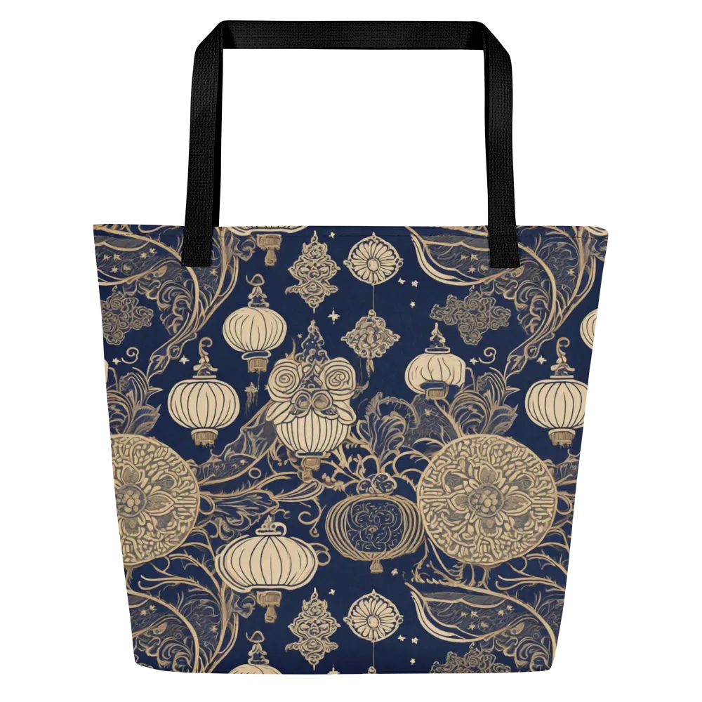Midnight Lanterns on Large Tote Bag W/ Pocket — Front
