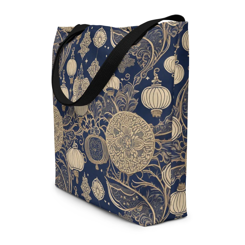 Midnight Lanterns on Large Tote Bag W/ Pocket — Front