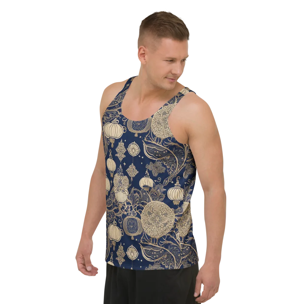 Midnight Lanterns on Men's Tank Top — Left Front