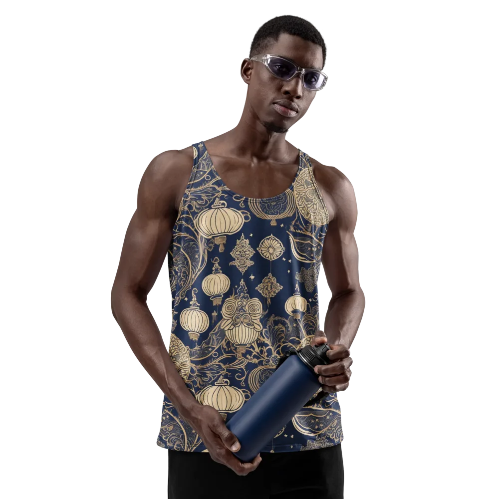 Midnight Lanterns on Men's Tank Top — Front