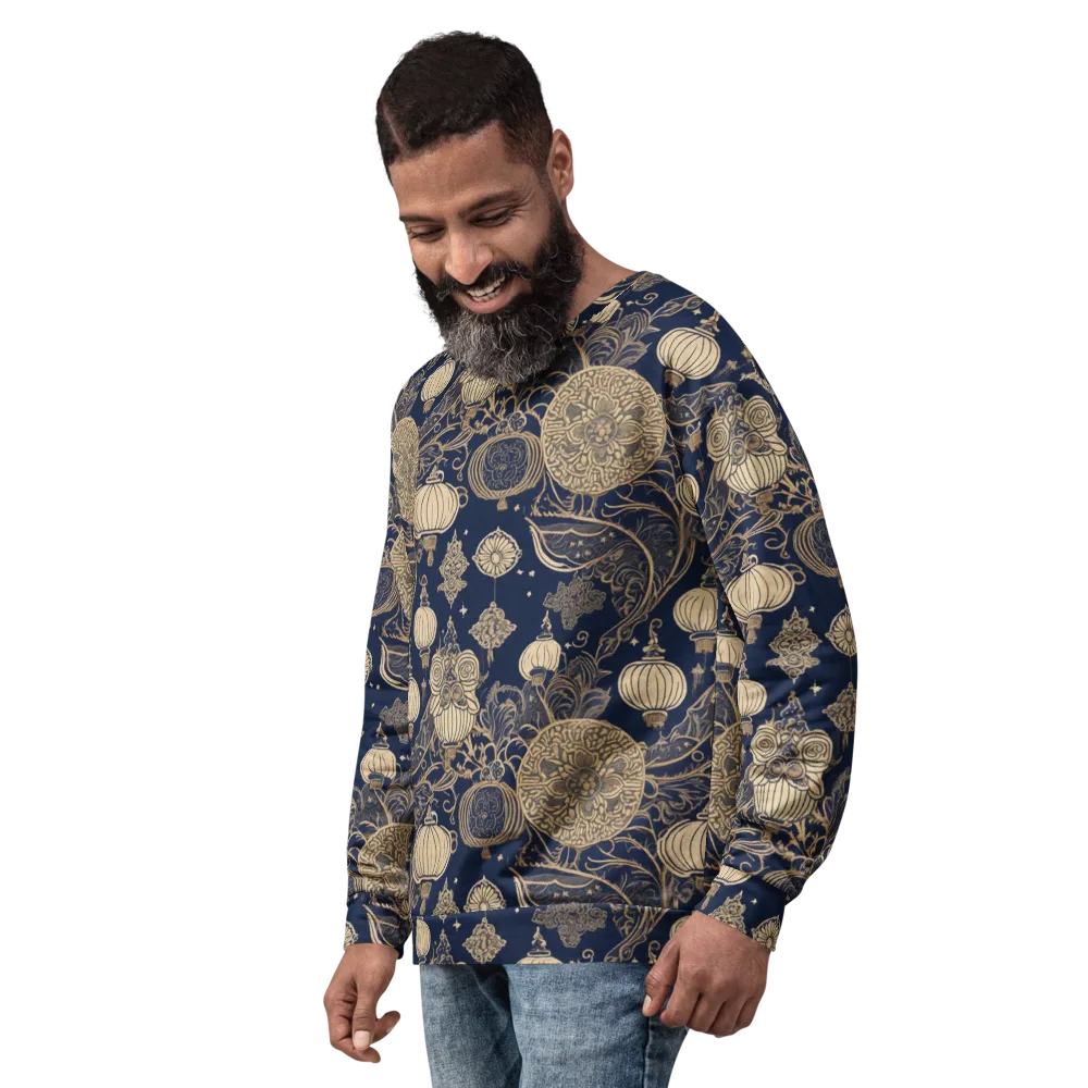 Midnight Lanterns on Sweatshirt — Left Front