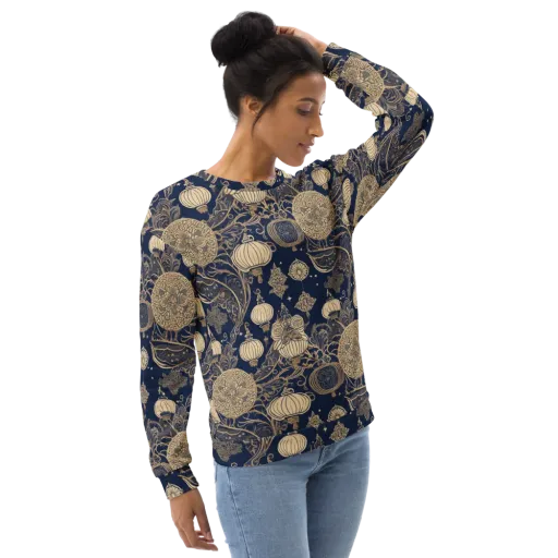 Midnight Lanterns on a Sweatshirt