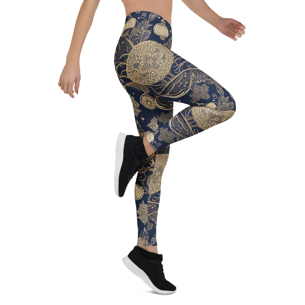 Midnight Lanterns on Leggings — Right