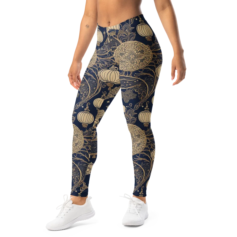 Midnight Lanterns on Leggings — Left Front