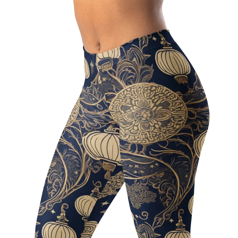 Midnight Lanterns on Leggings — Left Front