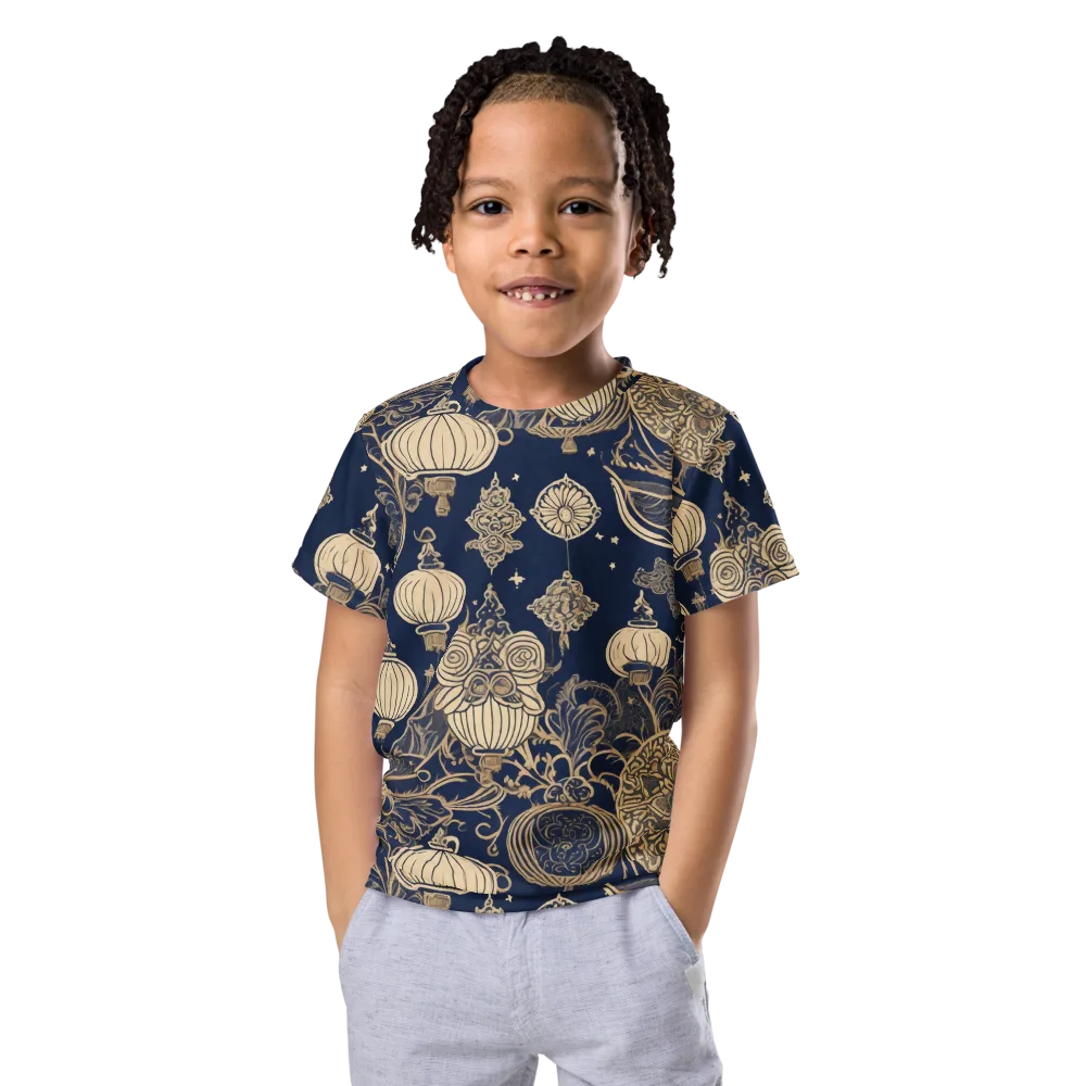 Midnight Lanterns on Kids Crew Neck T-Shirt — Front