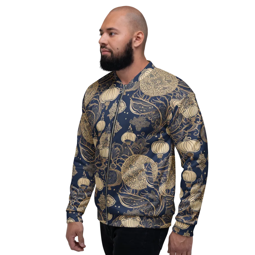 Midnight Lanterns on Bomber Jacket — Left