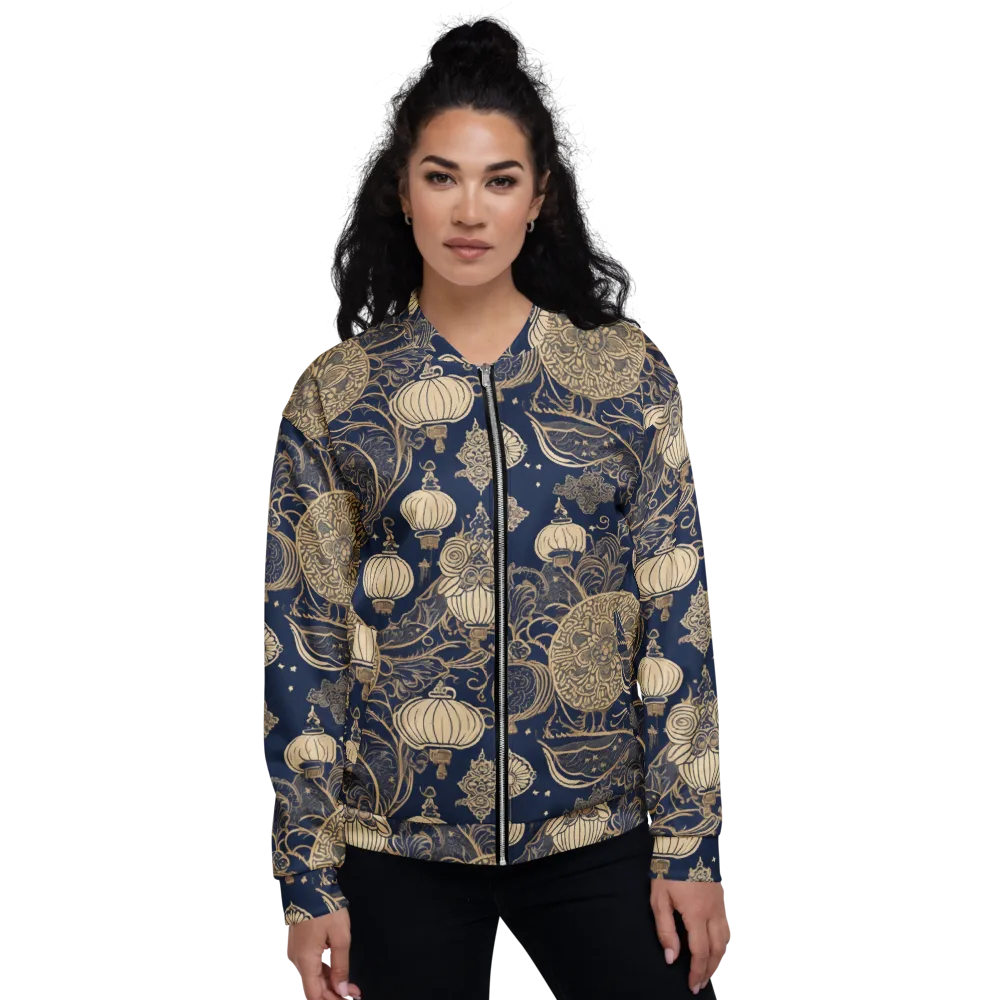 Midnight Lanterns on Bomber Jacket — Front