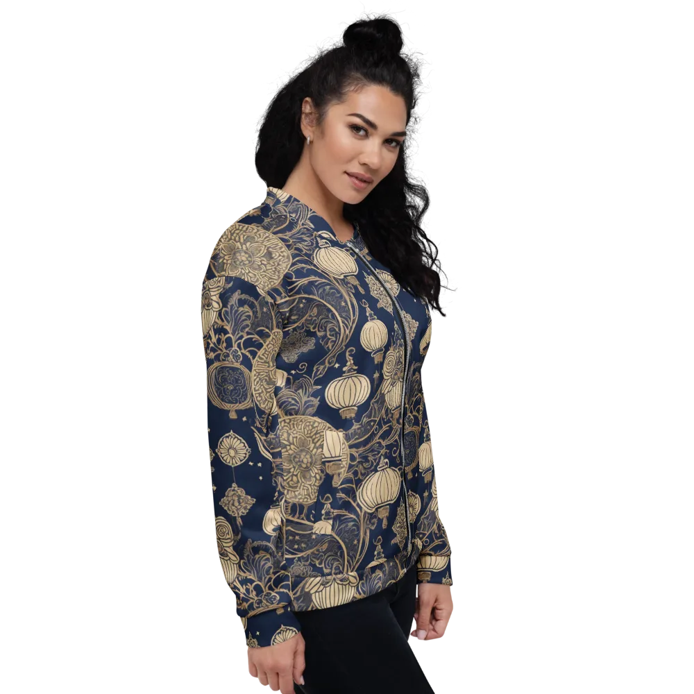 Midnight Lanterns on Bomber Jacket — Right