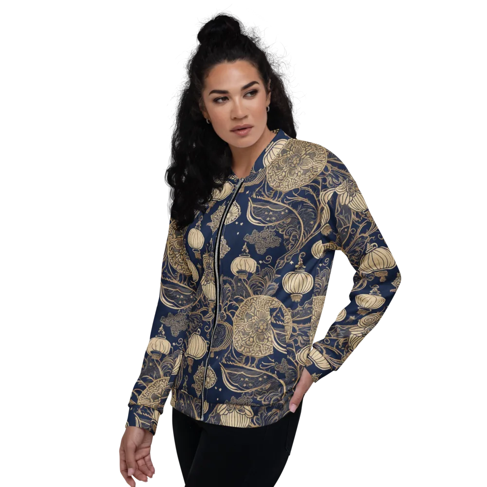 Midnight Lanterns on Bomber Jacket — Left