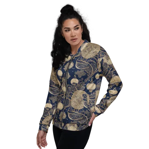 Midnight Lanterns on a Bomber Jacket
