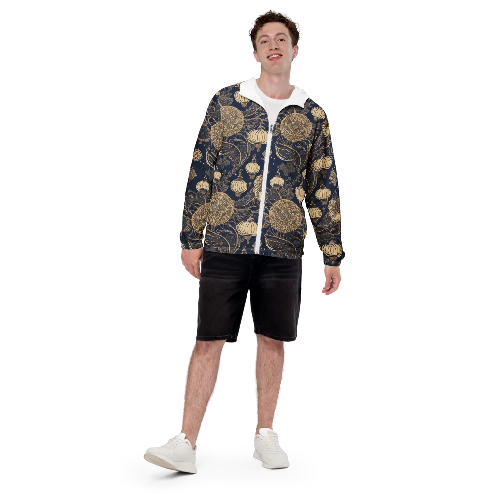 Midnight Lanterns on Men's Windbreaker — Front