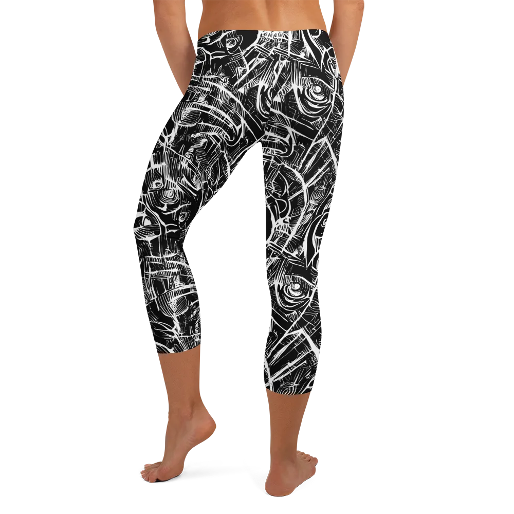 Noir Botanica on Capri Leggings — Back