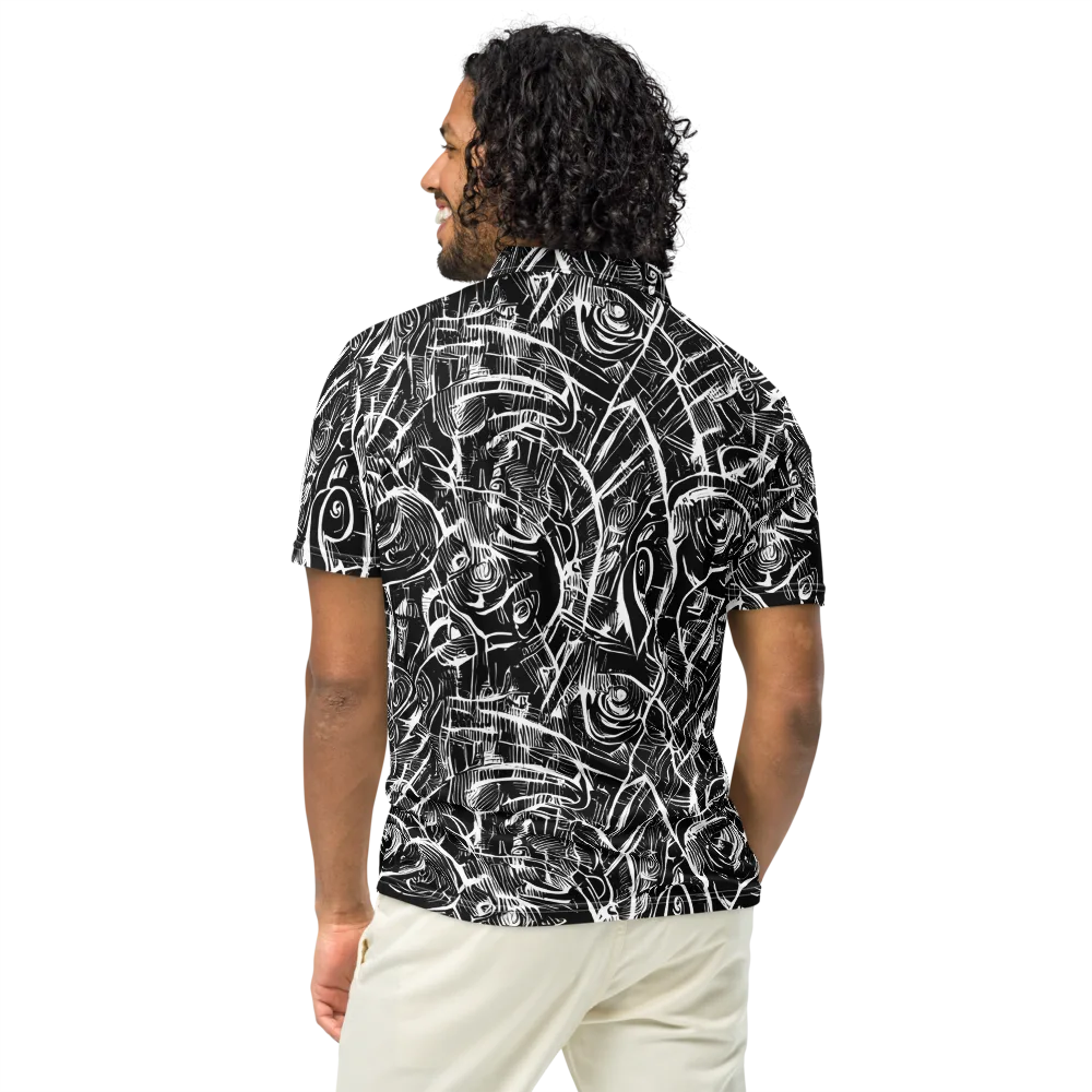 Noir Botanica on Men's Slim Fit Polo Shirt — Back