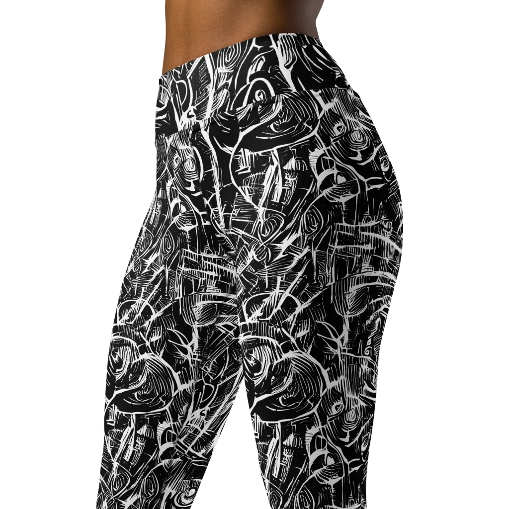 Noir Botanica on Yoga Leggings — Left Front