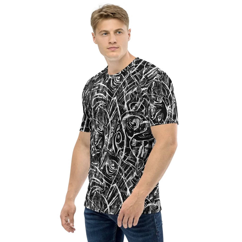 Noir Botanica on Men's Crew Neck T-Shirt — Left