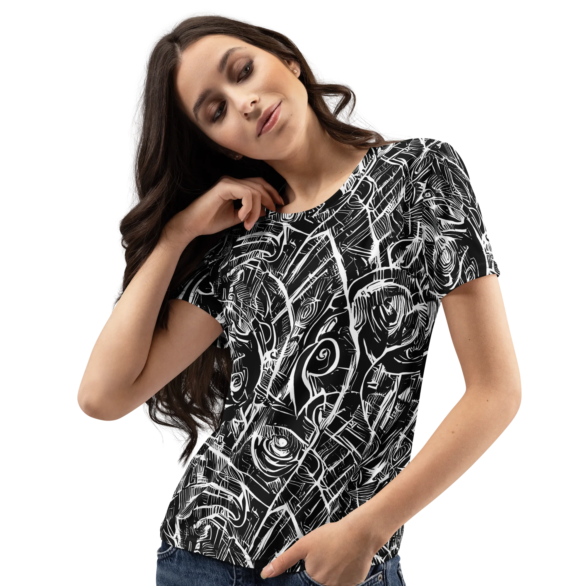 Noir Botanica on Women's Crew Neck T-Shirt — Left Front