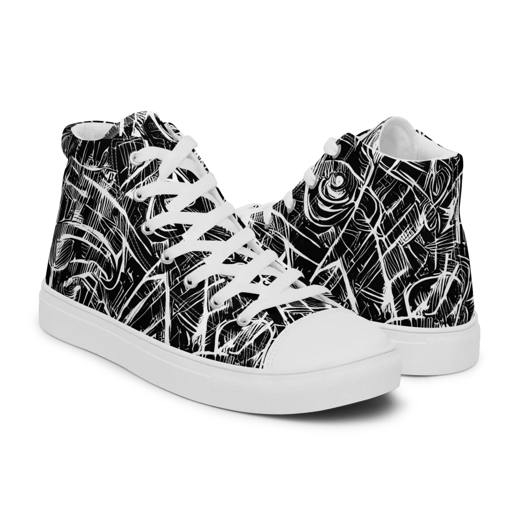 Noir Botanica on Women's High Top Canvas Shoes — Right