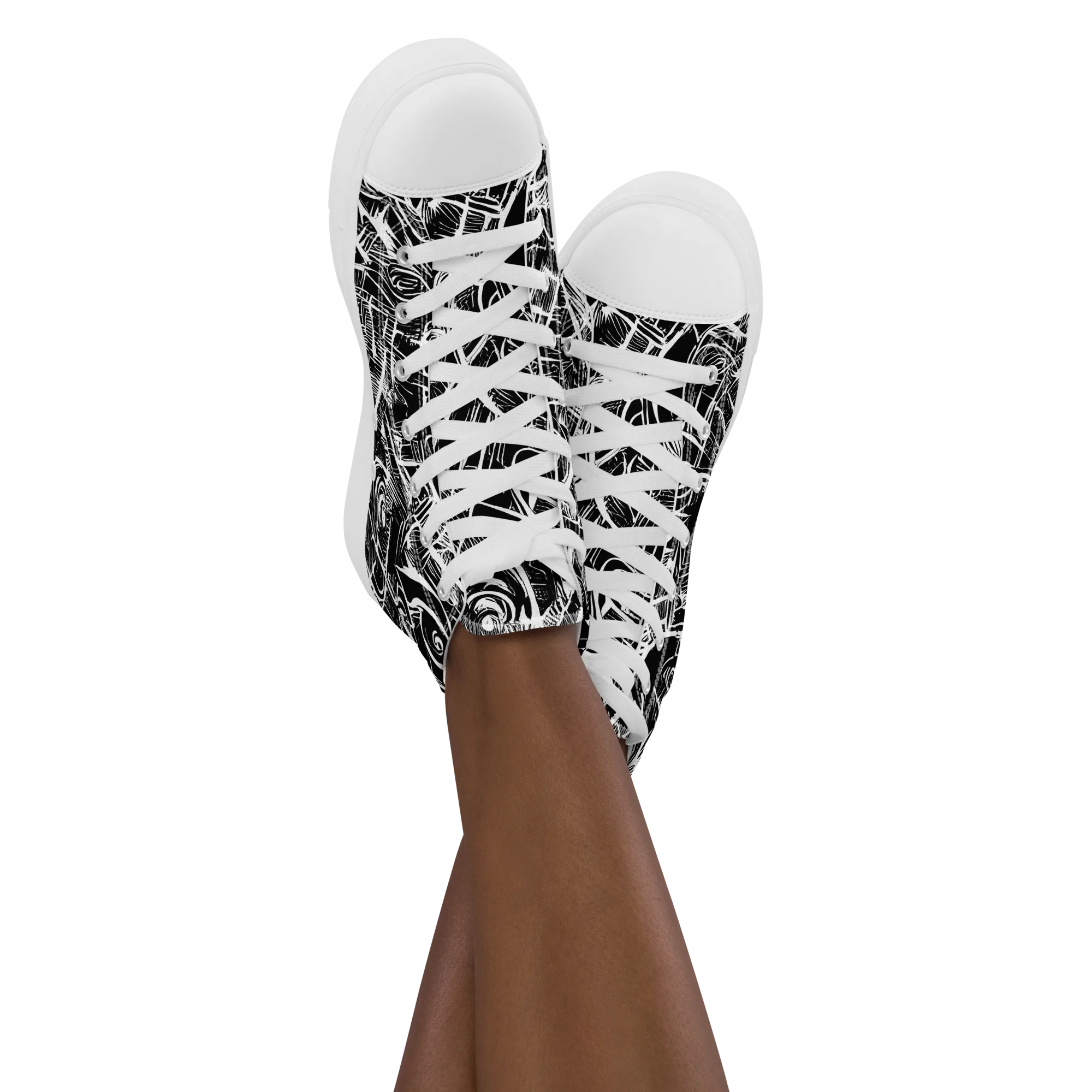 Noir Botanica on Women's High Top Canvas Shoes — Front