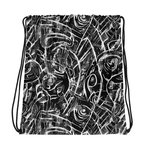 Noir Botanica on a Drawstring Bag