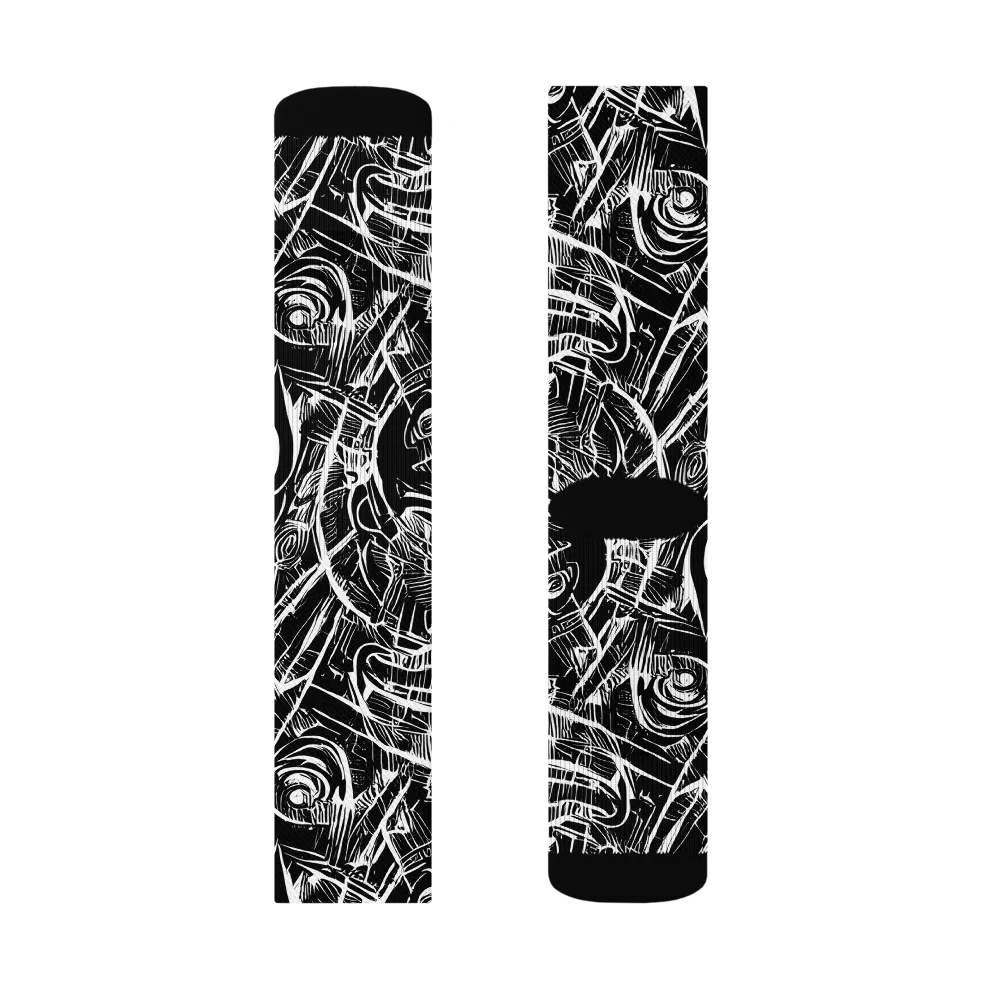 Noir Botanica on Socks — Right Sock