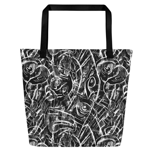 Noir Botanica on a Large Tote Bag W/ Pocket