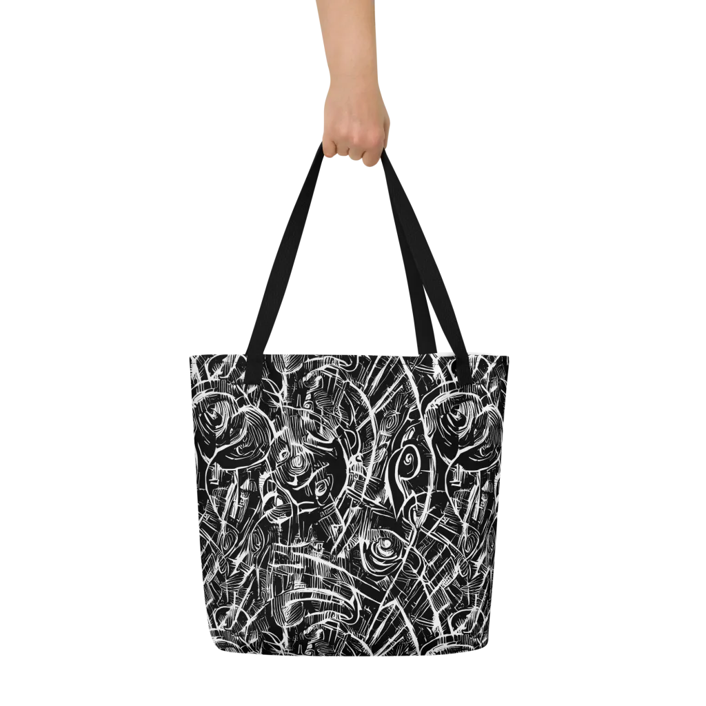 Noir Botanica on Large Tote Bag W/ Pocket — Front
