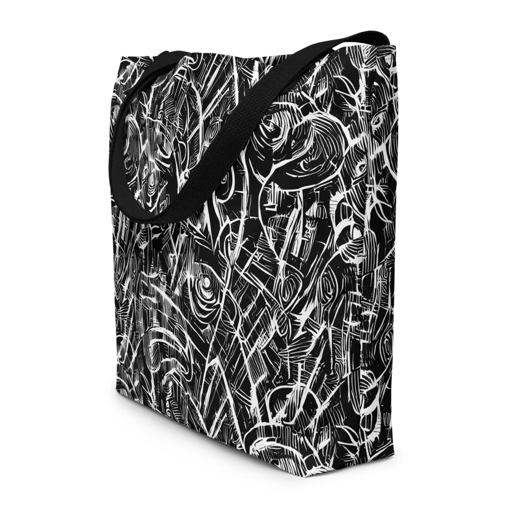 Noir Botanica on Large Tote Bag W/ Pocket — Front