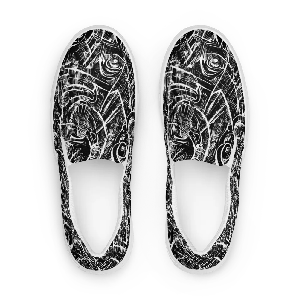 Noir Botanica on Women's Slip-On Canvas Shoes — Front