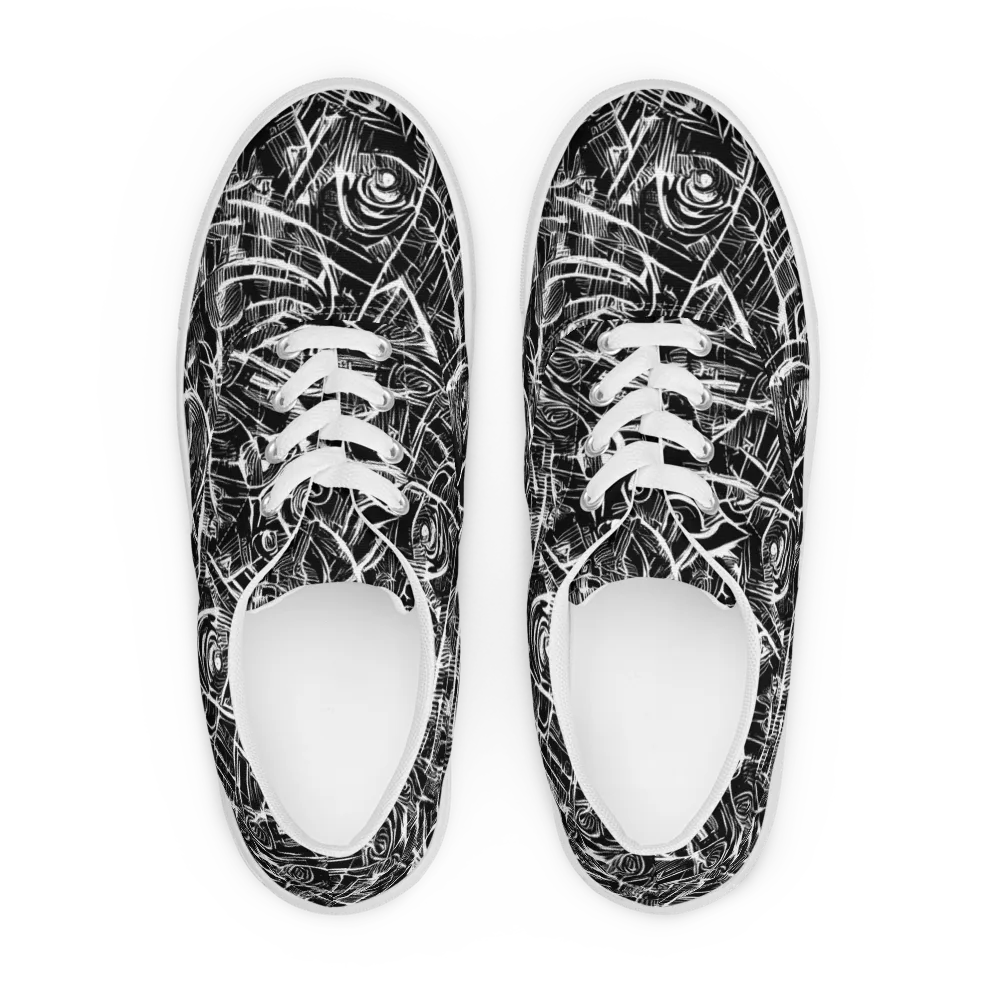 Noir Botanica on Men's Lace-Up Canvas Shoes — Front