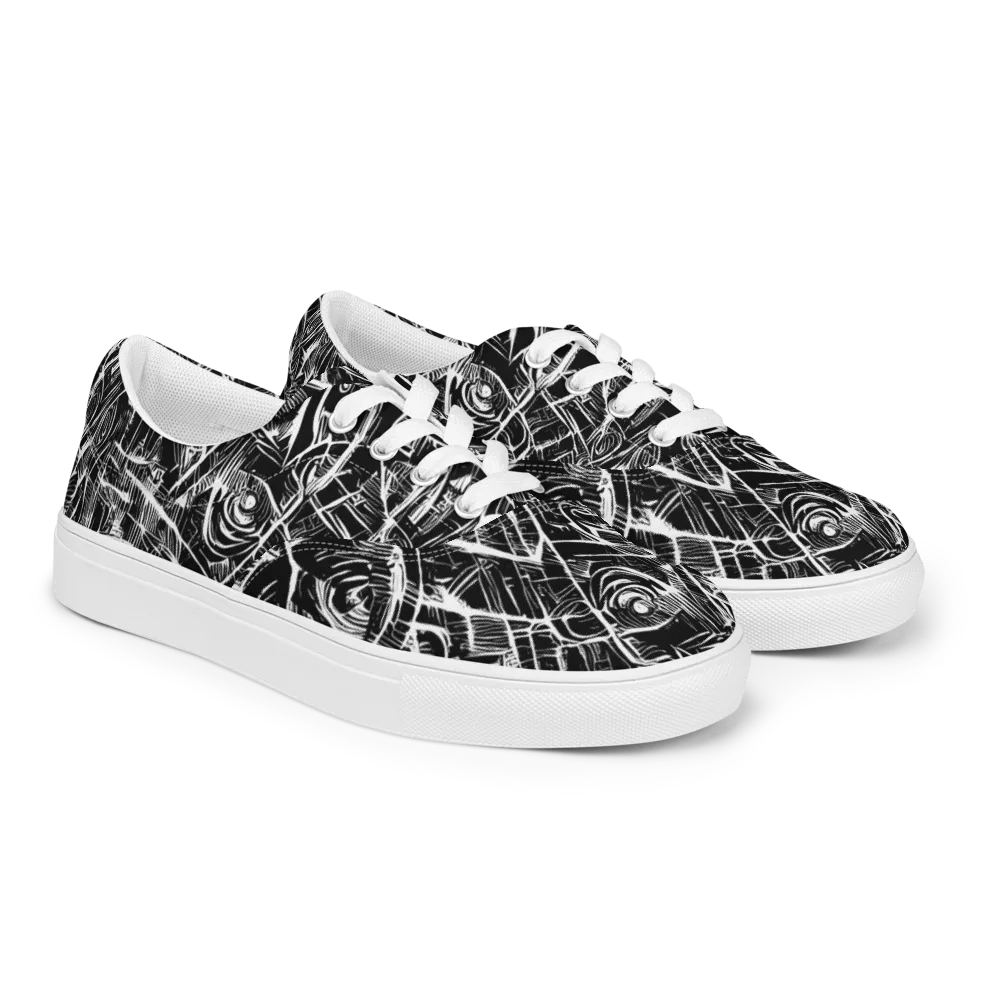 Noir Botanica on Men's Lace-Up Canvas Shoes — Right Front