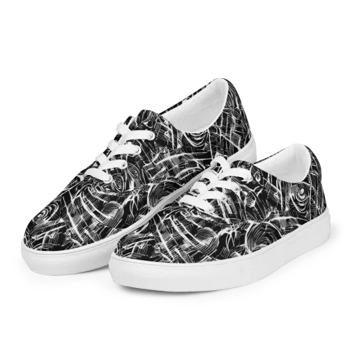 Noir Botanica on a Men's Lace-Up Canvas Shoes