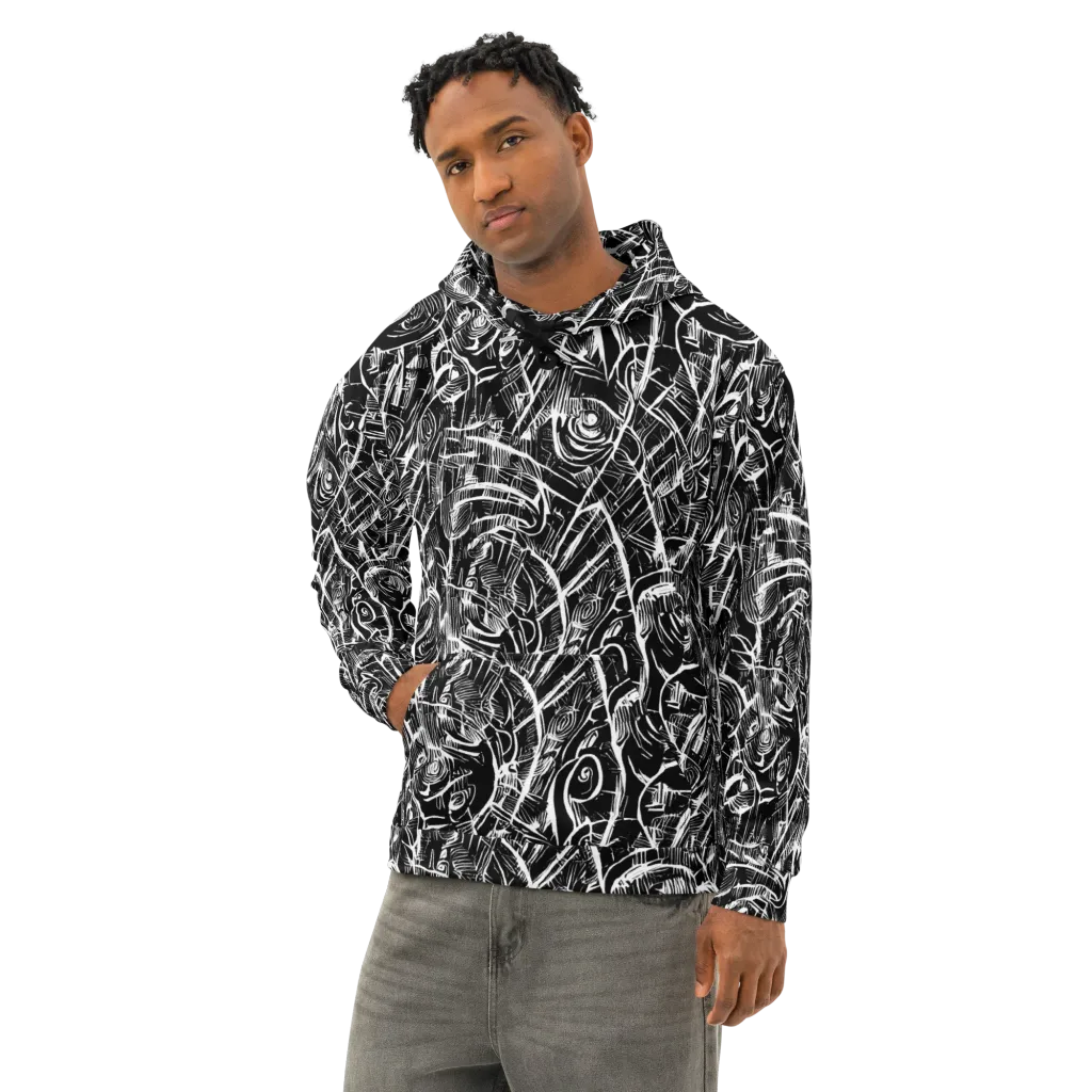 Noir Botanica on Cotton Hoodie — Left Front